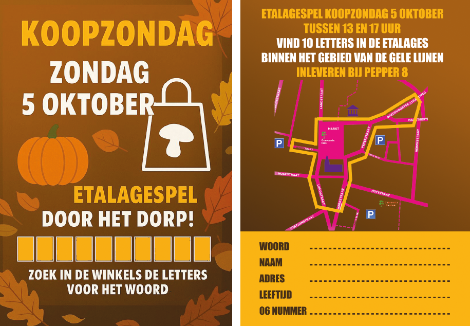Formulier etalagespel Koopzondag tijdens de BockbierDag