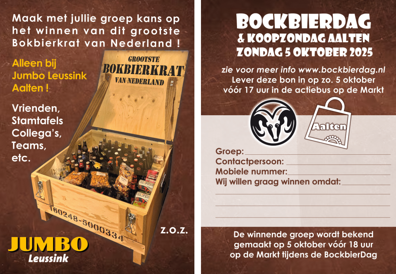 Maak met jouw groep kans op het grootste Bokbierkrat van Nederland